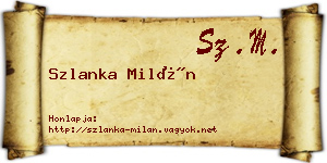 Szlanka Milán névjegykártya